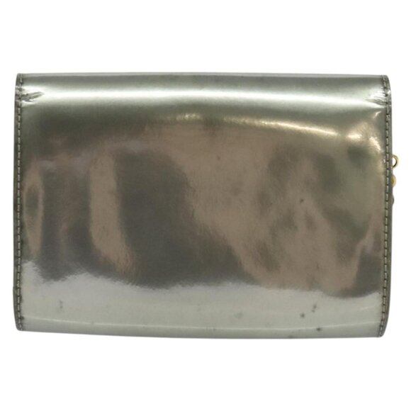 LOUIS VUITTON Vernis Pochette Louise PM Clutch Bag Silver LV Auth - Picture 3 of 16
